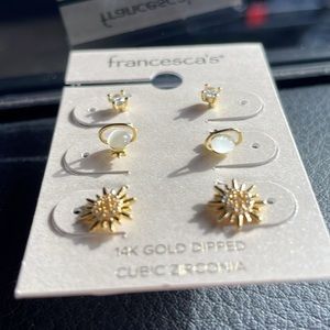 NWOT ⭐️14K GOLD DIPPED⭐️ Cubic Zirconia Earring Set